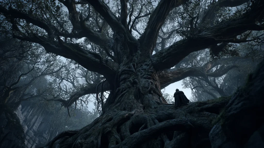 Odin hanging from Yggdrasil the World Tree for nine nights to discover the runes in Norse mythology