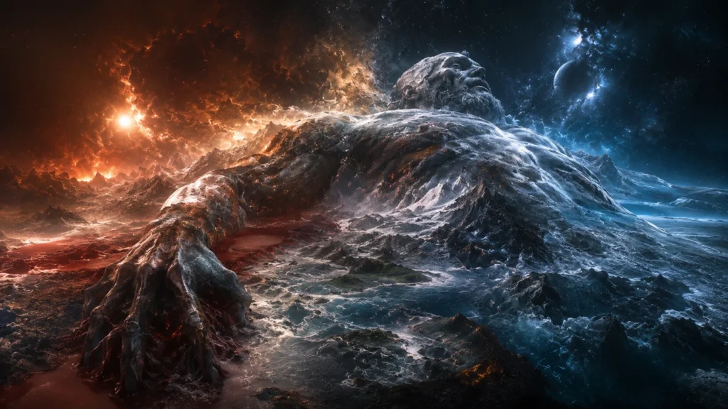 Ymir the primordial giant from whose body the Norse cosmos was created