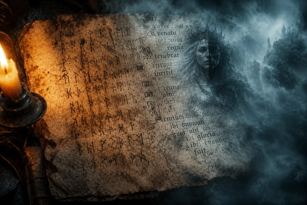 The name of the Norse goddess Hel becoming the English word hell through the centuries