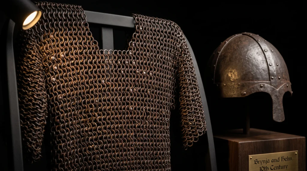 Rare Viking mail armor shirt with riveted iron rings, the brynja of wealthy warriors